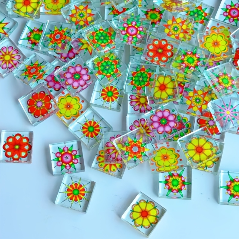 Photo Mosaic Print - 100/200그램의 투명 모자이크 재료, 2.3*2.3cm 다채로운