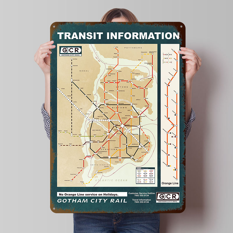 Custom Map Poster - 고담 시티 지도 인쇄 포스터 맞춤형
