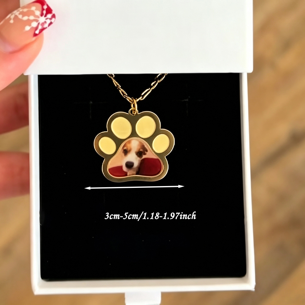 개인화 된 애완 동물 발 색깔 인쇄 사진 목걸이 스테인 - Name Necklace Custom 리뷰 및 가격