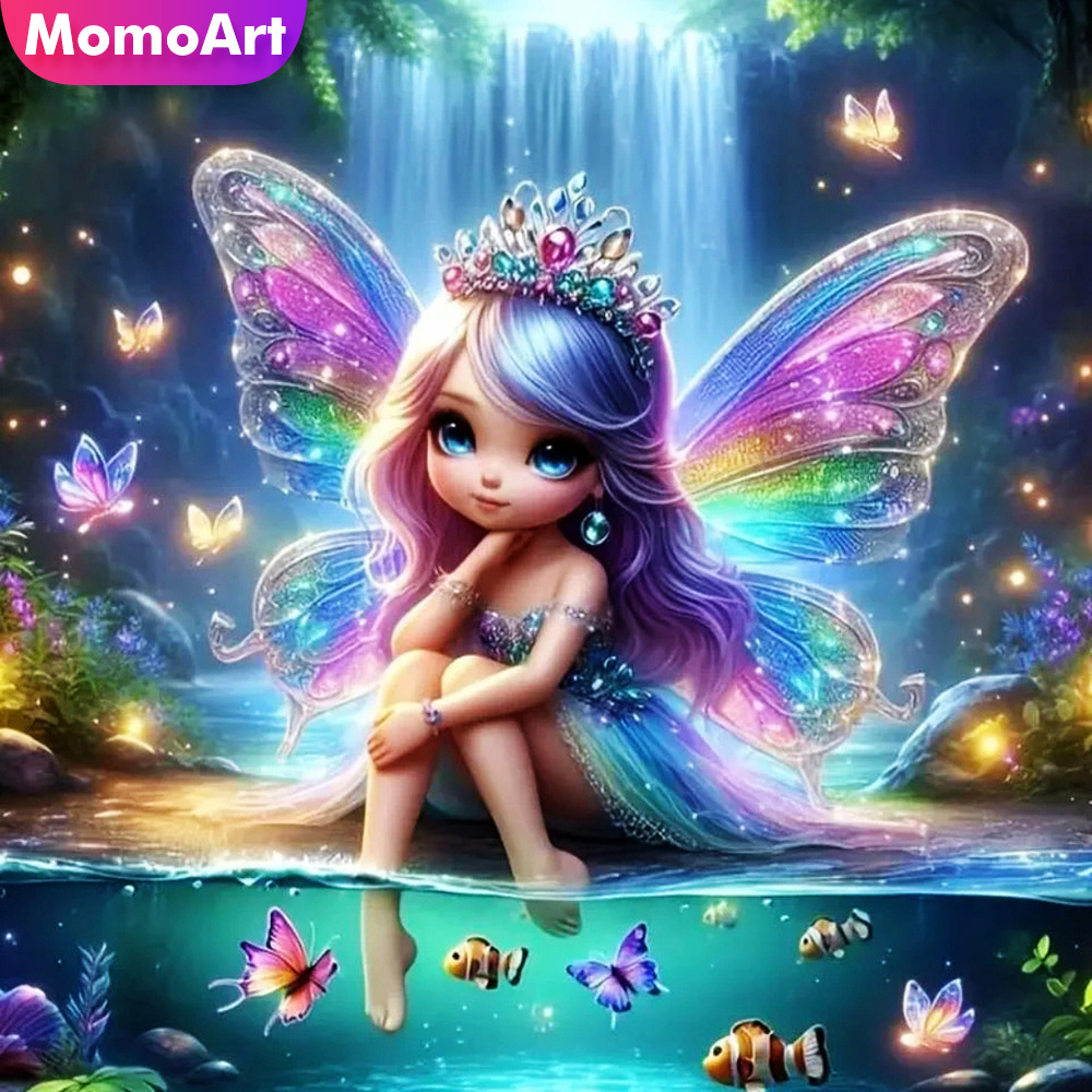 Momoart 소녀 다이아몬드 모자이크 초상화 새로운  - Photo Mosaic Print 리뷰 및 가격
