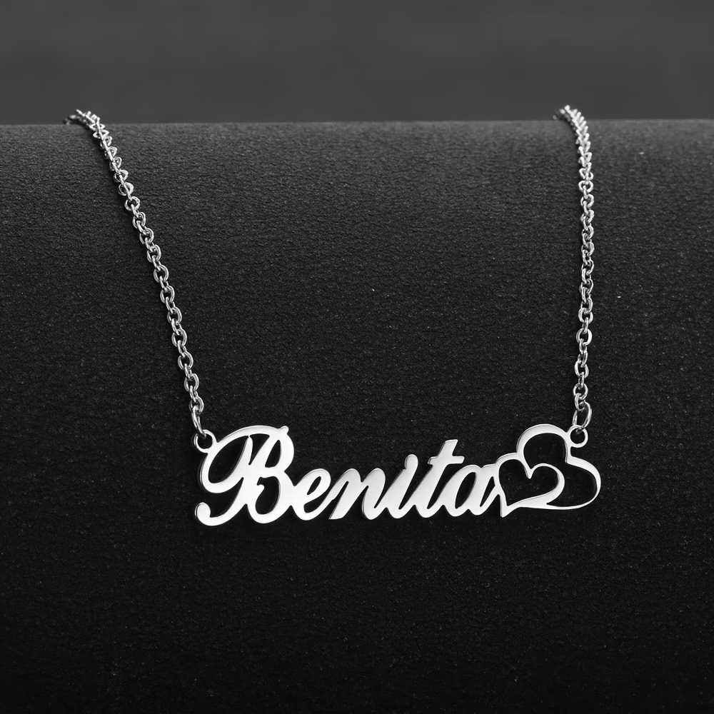 개인화 된 더블 하트 맞춤 이름 목걸이 스테인레스 스틸 - Name Necklace Custom 리뷰 및 가격